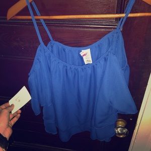 Blue Crop Top/Spaghetti Strap shirt